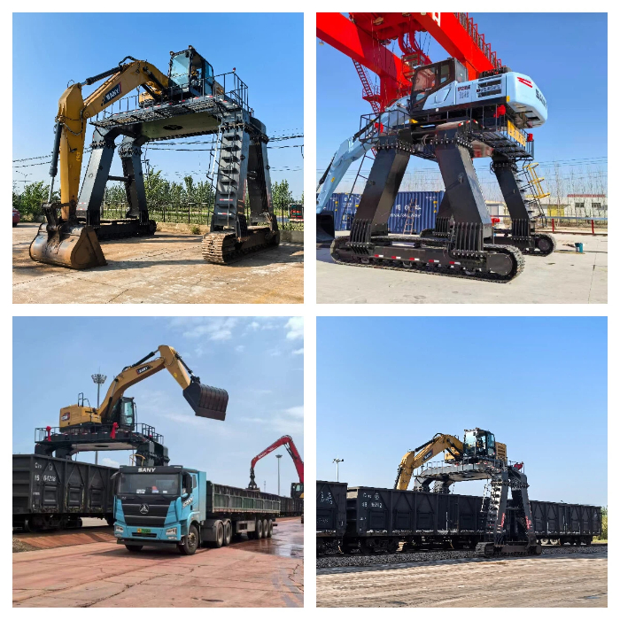 Why is it necessary to raise the chassis when unloading trains?